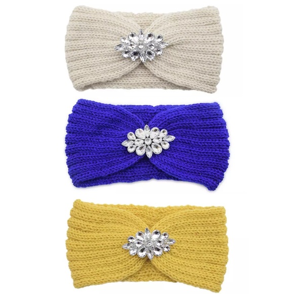 Set of 3 Knit Head Wraps hair band crochet boho - Picture 8 of 8